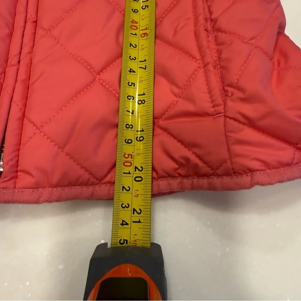 Ralph Lauren Girls Quilted Jacket Pink Zip Up Snap Collar Sz 8-10